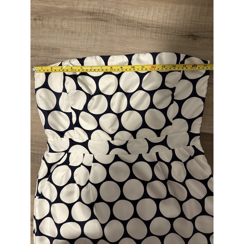 Banana Republic 100% Silk Strapless Sheath Dress Polka Dot Pockets Retro Mod 12 - Picture 14 of 16